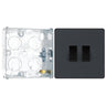 BG Evolve Matt Grey 20A 16AX Double Light Switch PCDMG42B with 25mm Steel Back Box