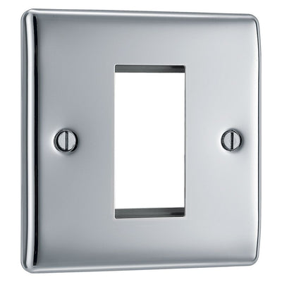 BG Nexus Polished Chrome Single Secondary Telephone Socket, Screw Terminal - White Insert