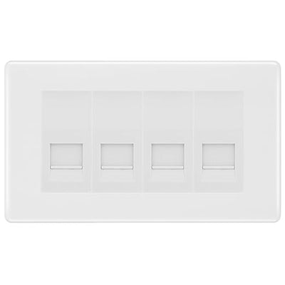 BG White Moulded 4 Gang IDC Secondary Telephone Socket - White Insert by British General (BG-NWMBTS4W)