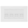 BG White Moulded 4 Gang IDC Secondary Telephone Socket - White Insert