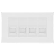 BG White Moulded 4 Gang IDC Secondary Telephone Socket - White Insert by British General (BG-NWMBTS4W)