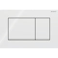 Geberit Sigma20 Square WC Dual Flush Plate - White / Chrome - 115.883.KJ.1