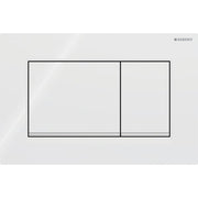 Geberit Sigma20 Square WC Dual Flush Plate - White / Chrome - 115.883.KJ.1 by Geberit (Geberit-115.883.KJ.1)