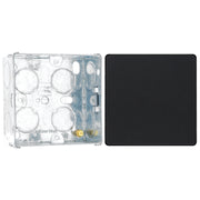 BG Evolve Matt Black Single Blank Plate PCDMB94B with 35mm Steel Back Box