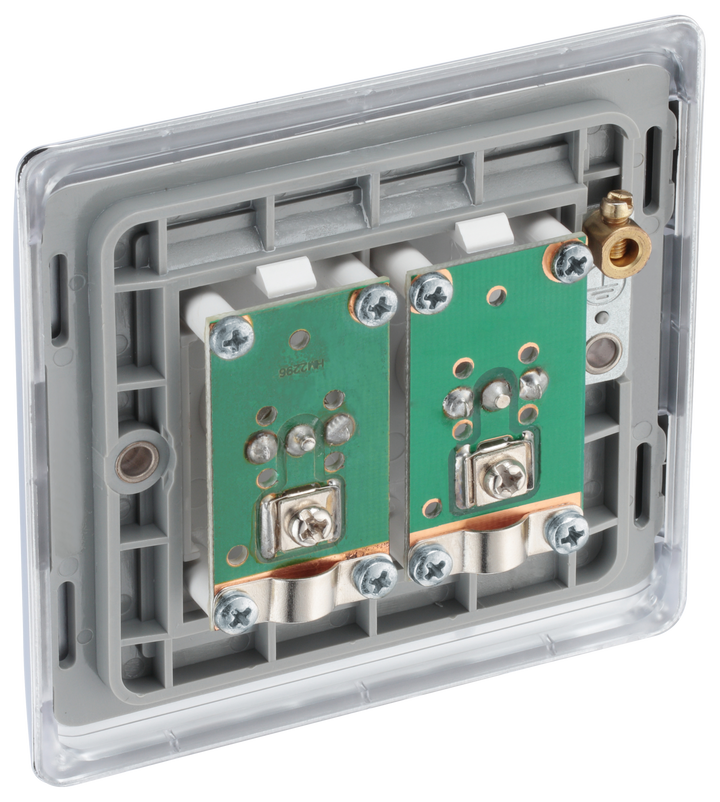 NPC61 Back - This coaxial socket from British General has 2 connection points for TV or FM aerial connections.