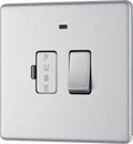 BG Electrical FBS52 Nexus Screwless Flat-Plate Switched Fused Connection Spur Unit Brushed Steel Neon 13A