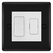 BG Nexus Metal Matt Black 20A Intermediate Switch & 13A Fused Spur Plate | White Insert