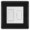 BG Nexus Metal Matt Black 20A Intermediate Switch & 13A Fused Spur Plate | White Insert by British General