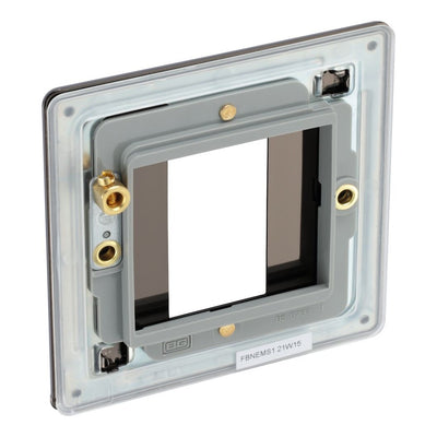 BG Flatplate Screwless Black Nickel 20AX 2 Way Emergency Lighting Test Key Switch - Key Included - Black Insert