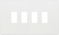 BG RPCDCL4W Evolve Grid Pearlescent White 4 Module Rectangular Front Plate - White Trim