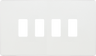 BG RPCDCL4W Evolve Grid Pearlescent White 4 Module Rectangular Front Plate - White Trim by British General (BG-RPCDCL4W-Shopify-SA_1)