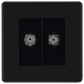 BG Nexus FFB61 Matt Black Double Co-Axial Socket for TV or FM