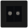 BG Nexus FFB61 Matt Black Double Co-Axial Socket for TV or FM by British General (BG-FFB61-1)