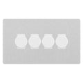 BG Evolve Brushed Steel 4 Gang Custom Grid Dimmer Light Switch PCDBS84W