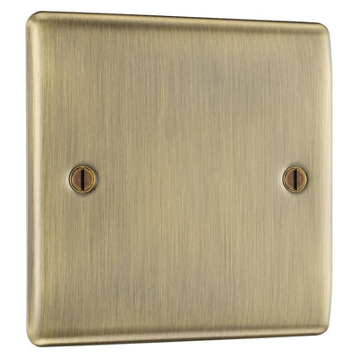 BG Nexus Antique Brass Single Blanking Plate NAB94 with 25mm Steel Back Box