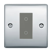 BG Nexus Polished Chrome Single Master Touch Dimmer Switch Grey Insert by British General (BG-EMTDMG+NPCEMS1)