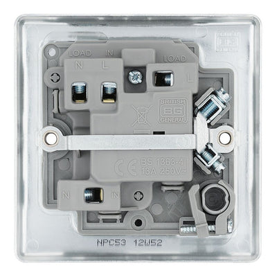 BG Nexus Polished Chrome 13A Flex Output Neon Switched Fused Connection Unit NPC53 with 35mm Steel Back Box