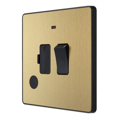 BG Evolve Satin Brass 13A Switched Spur + Neon PCDSB52B with 35mm Steel Back Box