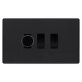BG Evolve Matt Black 3 Gang Light Switch 1x Trailing Edge LED Dimmer 2x 2 Way Custom Switch