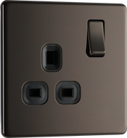 BG FBN21B Nexus Screwless Flat-Plate Single Switched Plug Socket by British General (BG-FBN21B)