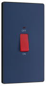 BG PCDDB72B Matt Blue Evolve 45A 2 Pole Large Plate LED Switch - Black Insert by British General (BG-PCDDB72B-Shopify-SA_1)