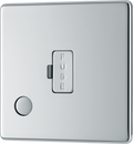 BG FPC55 Nexus Screwless Flat-Plate Unswitched Fused Connection Spur Unit Flex Output Polished Chrome 13A
