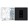 BG Evolve Matt Black Single Master Touch Dimmer Switch PCDMBTDM1B with 35mm Steel Back Box by British General