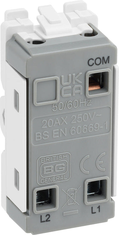 BG RPCDB12KY Evolve Grid Black 20A 20AX 2 Way 1 Pole Secret Key Switch Module