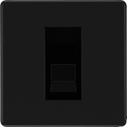 BG Nexus Flatplate Screwless Matt Black Secondary Slave Telephone Socket FFBBTS1 by British General (BG-FFBBTS1-1)