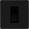 BG Nexus Flatplate Screwless Matt Black Secondary Slave Telephone Socket FFBBTS1 by British General (BG-FFBBTS1-1)