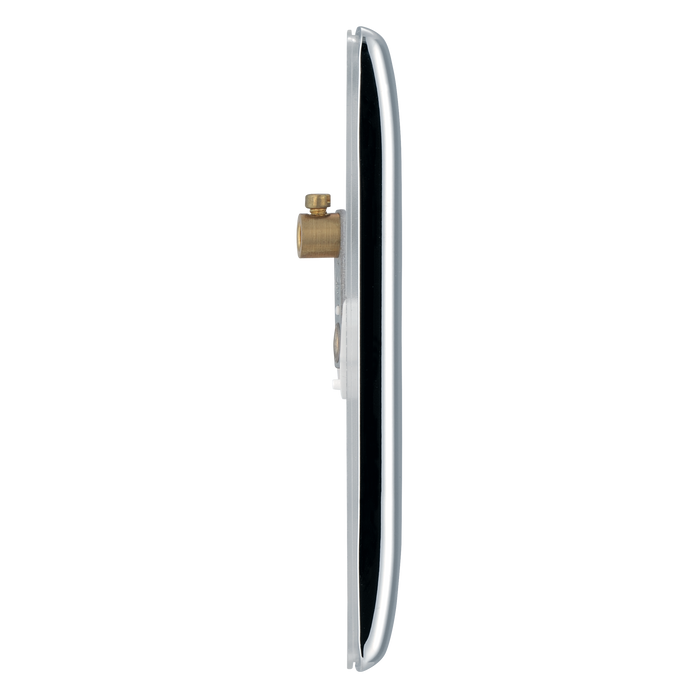 NPC94 Side - This premium polished chrome finish single blank plate from British General is ideal for covering unused electrical connections and has a sleek and slim profile, with softly rounded edges to add a touch of luxury to your decor.