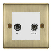 BG Nexus Metal Antique Brass TV & FM Socket NAB66W by British General (BG-NAB66W)
