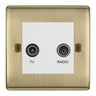 BG Nexus Metal Antique Brass TV & FM Socket NAB66W by British General (BG-NAB66W)