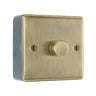 BG Nexus Antique Brass 200W 2 Way Trailing Edge Single Dimmer Switch with Surface Pattress Back Box by British General (BG-NAB81+MC501)