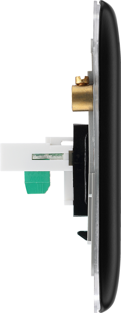 BG NFBRJ111 Nexus Metal Matt Black 1 Gang RJ11 Telephone Socket