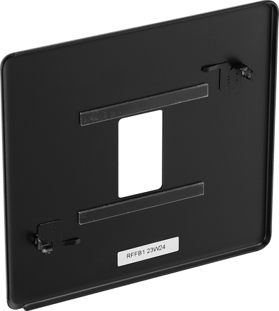 BG RFFB1 Screwless Matt Black Steel 1 Gang Front Cover Plate by British General (BG-RFFB1)