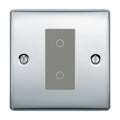 BG Nexus Polished Chrome Single Secondary Touch Dimmer Switch Grey Insert
