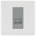 BG White Moulded Single Secondary Telephone Socket, Screw Terminal - Grey Insert
