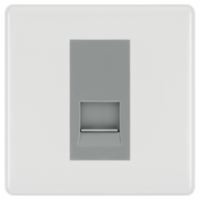 BG White Moulded Single Secondary Telephone Socket, Screw Terminal - Grey Insert by British General (BG-8EMS1+EMBTSSG)