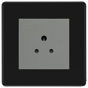 BG Flatplate Screwless Matt Black 2A Unswitched Socket FFB28MG by British General (BG-FFB28MG)