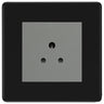 BG Flatplate Screwless Matt Black 2A Unswitched Socket FFB28MG by British General (BG-FFB28MG)