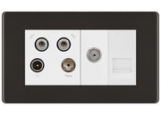 BG Screwless Black Nickel Quadplex Combination TV Socket FBN69W by British General (BG-FBN69W)