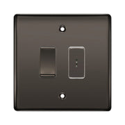 BG Black Nickel 2 Gang 20 Amp Key Switch with 20 Amp Double Pole Switch by British General (BG-Nexus-BN-2G-1x-KS-1x-DP)