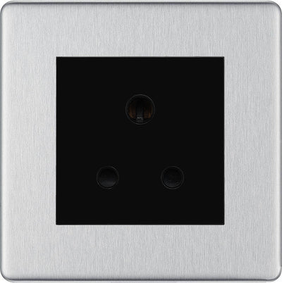 BG Nexus Screwless Brushed Steel 5A Unswitched Socket FBS29MB by British General (BG-FBS29MB)