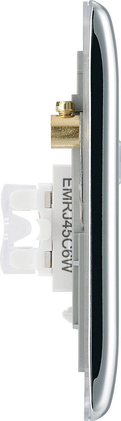 BG NPCRJ452 Nexus Metal Polished Chrome 2 Gang RJ45 Data Outlet