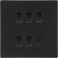 BG Matt Black Screwless 5 Gang Intermediate Light Switch Custom Grid + Back Box