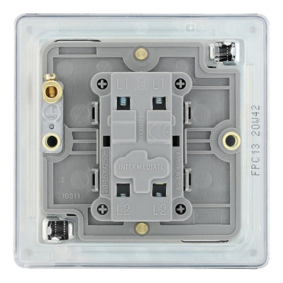 BG Screwless Polished Chrome 20A 16AX Intermediate Light Switch FPC13 with 25mm Steel Back Box