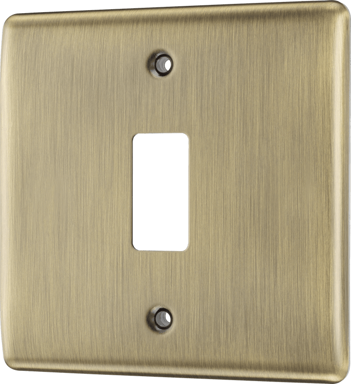 BG RNAB1 Nexus Metal Antique Brass 1 Module Grid Front Plate