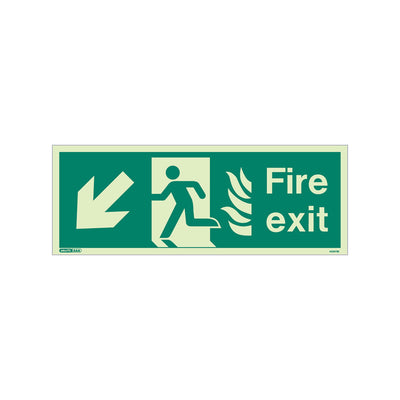 Extinguishers & Equipment: HTM 65 - NHS Estate Fire Exit Signs Size J: 200x450mm / Arrow Down by Jalite signs (SAFELINCS-JS437HTM/J)