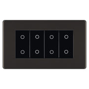 BG Nexus Screwless Black Nickel Quad Master Touch Dimmer Switch Black Inserts FBNTDM4B by British General (BG-FBNTDM4B)
